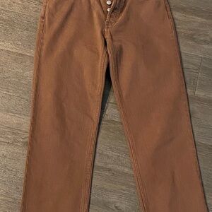 Brown Straight-Leg Pants